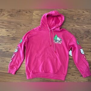 New pink Hello Kitty women's holiday graphic hoodie with long sleeves M